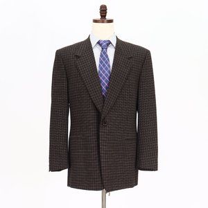Canali 44R Brown Check 2-Button Sport Coat Blazer Jacket V107